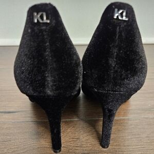 Karl Lagerfeld Slip On Black Velvet Stiletto heel Size 7.5